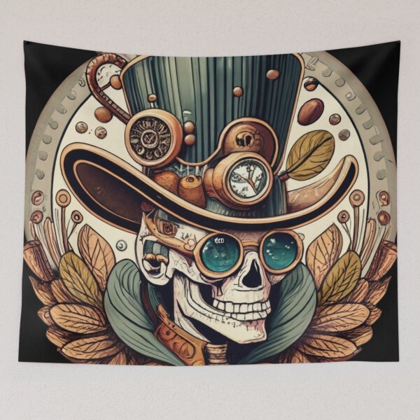 Item preview, Esspresso Steampunk Skeleton - Steampunk Skeleton - Mechanical - Gears - Clock Top Hat designed and sold by Luvjesus2.