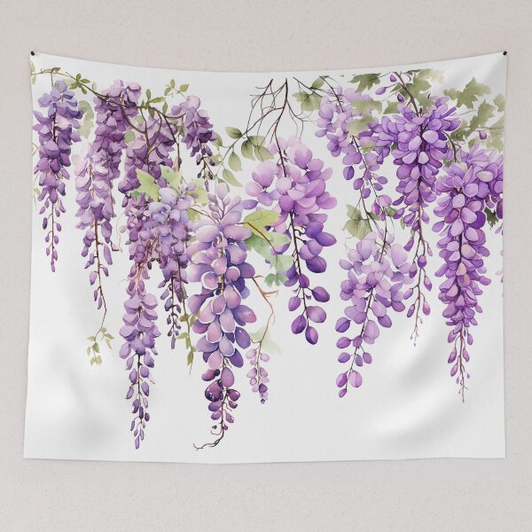 Item preview, Wisteria Wonderland: Enchanting Watercolor Dangling Florals for Puzzles and Tapestries designed and sold by EmeraldeaArt.