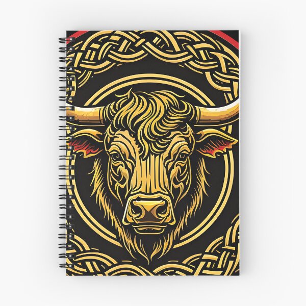 Item preview, Celtic Bull Head with Gold Horns in a Circle of Celtic Knots designed and sold by nicestr.