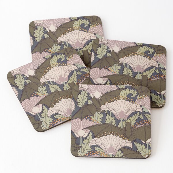 Item preview, Vintage Floral Print with Bats designed and sold by Designs by Kool Kat.