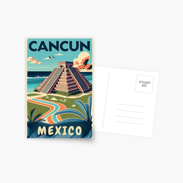 Item preview, A Vintage Travel Poster of Cancun - Mexico designed and sold by GoodOldVintage.