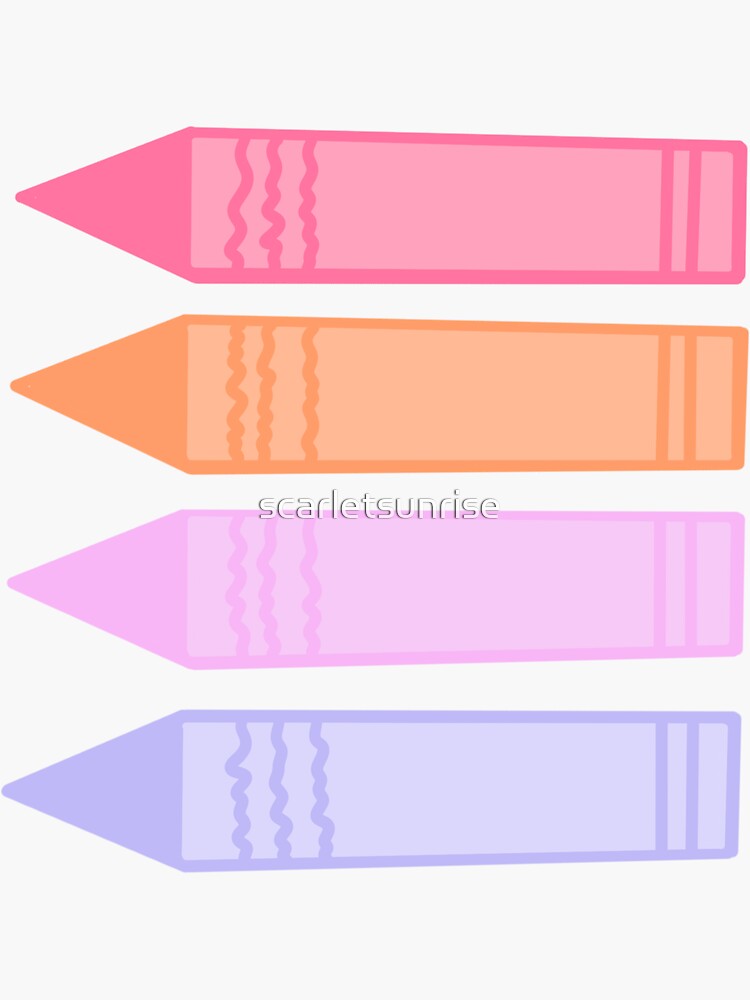 Rainbow Crayons Sticker for Sale by scarletsunrise