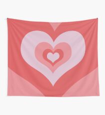 Radiating Hearts Pink Wall Tapestry