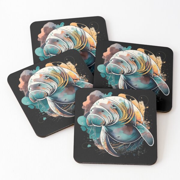 Item preview, Fun and Colorful Manatee in watercolor style designed and sold by SandbarTees.