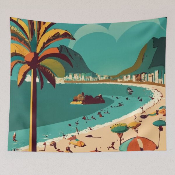 Item preview, A Vintage Travel Poster of Copacabana - Rio de Janeiro - Brazil designed and sold by GoodOldVintage.