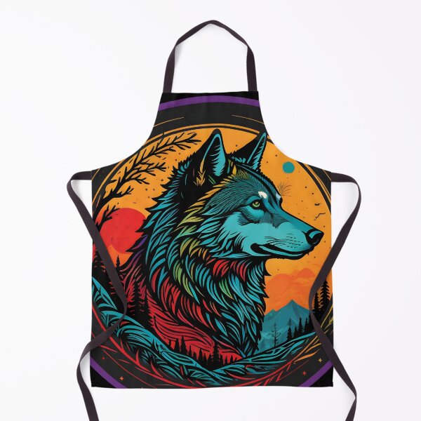 Item preview, Colorful Wolf in a Dreamy Landscape designed and sold by nicestr.