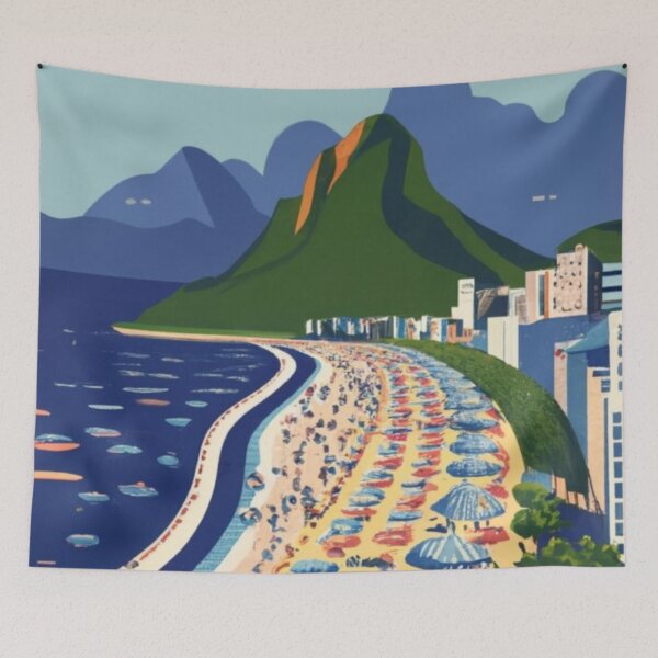 Item preview, A Vintage Travel Poster of Copacabana - Rio de Janeiro - Brazil designed and sold by GoodOldVintage.