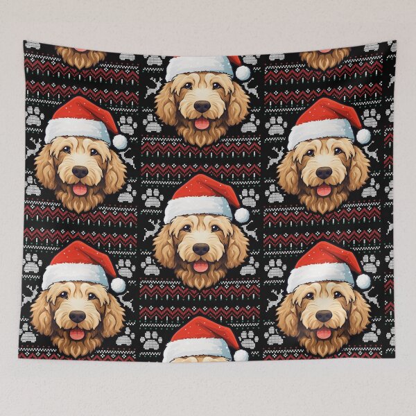 Aperçu de l'œuvre Goldendoodle Ugly Sweater Christmas créée et vendue par rafaeltto.