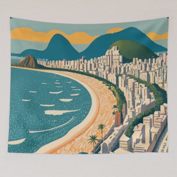 Item preview, A Vintage Travel Poster of Copacabana - Rio de Janeiro - Brazil designed and sold by GoodOldVintage.
