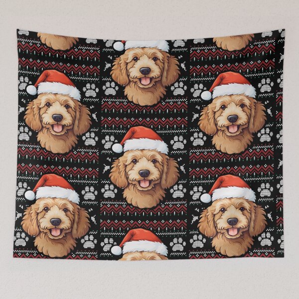 Aperçu de l'œuvre Goldendoodle Ugly Sweater Christmas créée et vendue par rafaeltto.