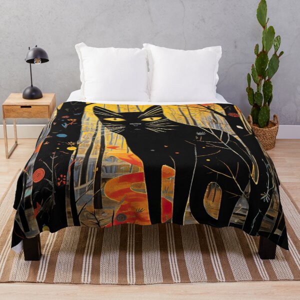 Item preview, Black cat in the magic forest designed and sold by TheOosh.