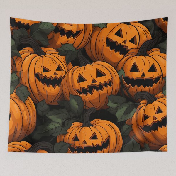 Item preview, Halloween Jack O' Lantern Pattern designed and sold by DeLietoGraphics.