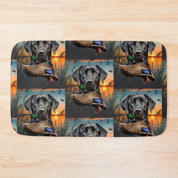 Item preview, Black Labrador Retreiver and Flying Mallard Sunrise Duck Hunt Design designed and sold by LifeCrush.