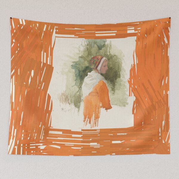 Item preview, Girl with Cap and Orange Dress by dePace' designed and sold by mrpropcake.