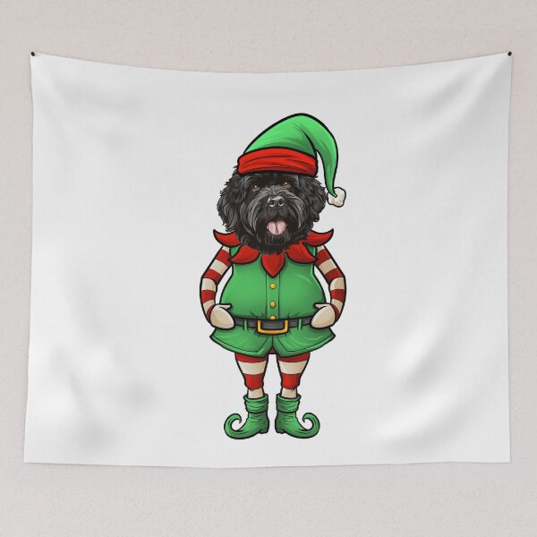 Item preview, Funny Christmas Elf Bouvier des Flandres Dog designed and sold by whyitsme.