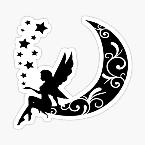 Hada en luna de isabel Pegatina