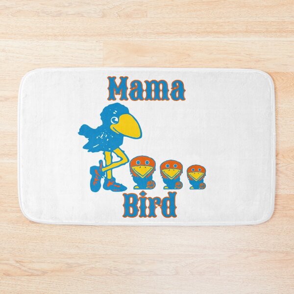 Item preview, KU Jayhawks Basketball Circus Font 1912 Mascot Mama Bird With Baby Jays  designed and sold by TheVelvetBanana.