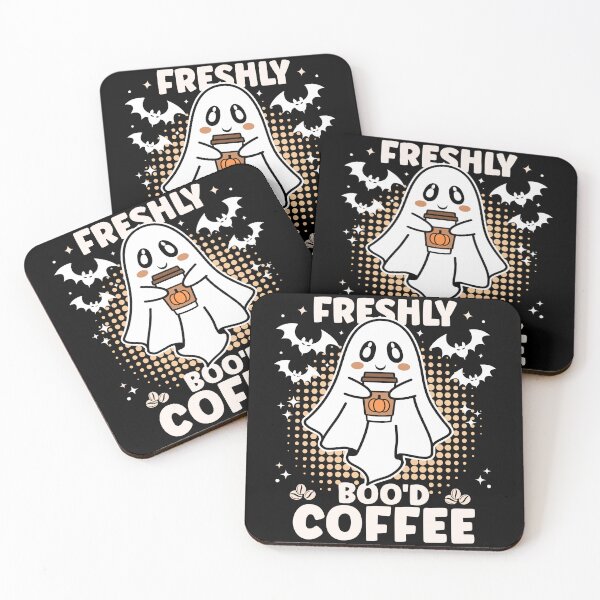 Item preview, Freshly Boo'd Coffee | Cute and Funny Halloween Ghost Enjoying Coffee - Black designed and sold by PearlMoonGrapes.