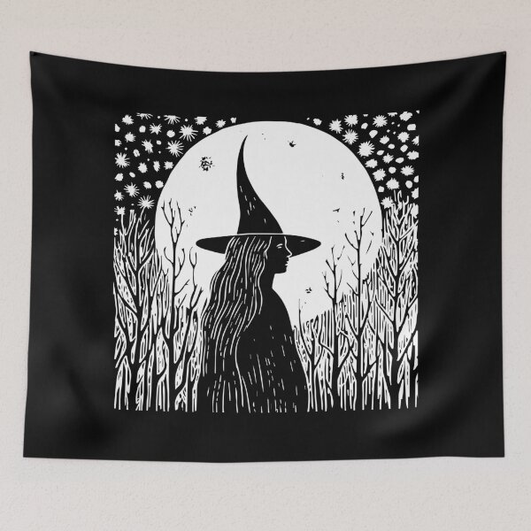 Item preview, Linocut Witch designed and sold by Texterns.