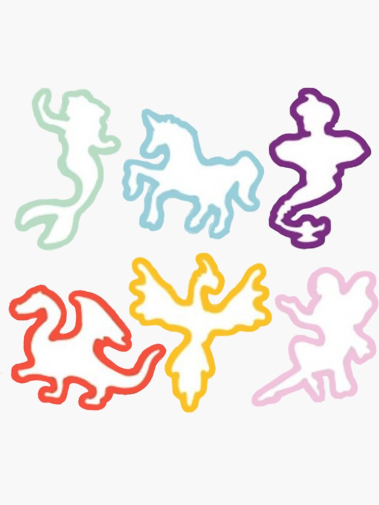 silly bandz Fantasy pack Sticker for Sale by Jabbyabbey123