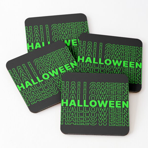 Item preview, Halloween Green And Black Background Simple Text Design by ZeesDesign on Redbubble designed and sold by ZEESDESIGN.