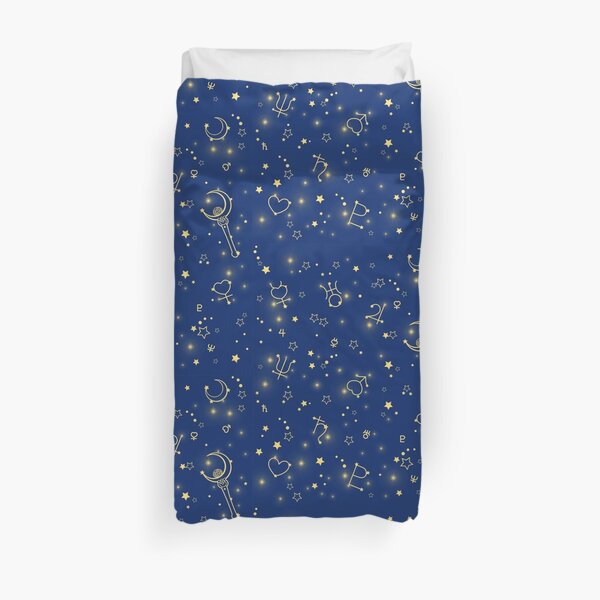 Sailor Moon Stars blue and gold Duvet Cover