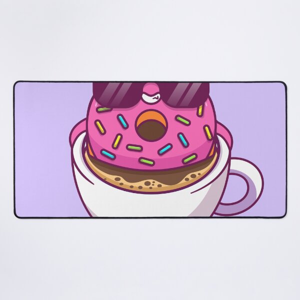 Item preview, Relaxing with a Cute Donut and Coffee - Cartoon Vector Icon Illustration designed and sold by hjian8219.
