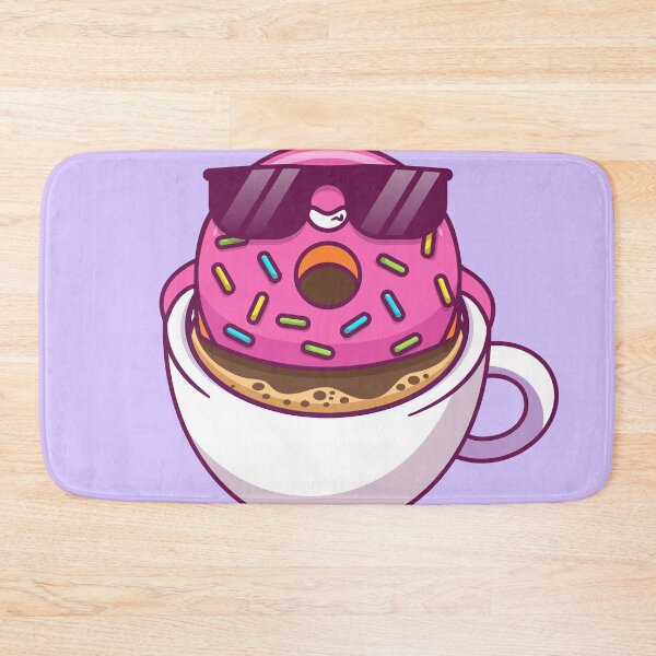 Item preview, Relaxing with a Cute Donut and Coffee - Cartoon Vector Icon Illustration designed and sold by hjian8219.