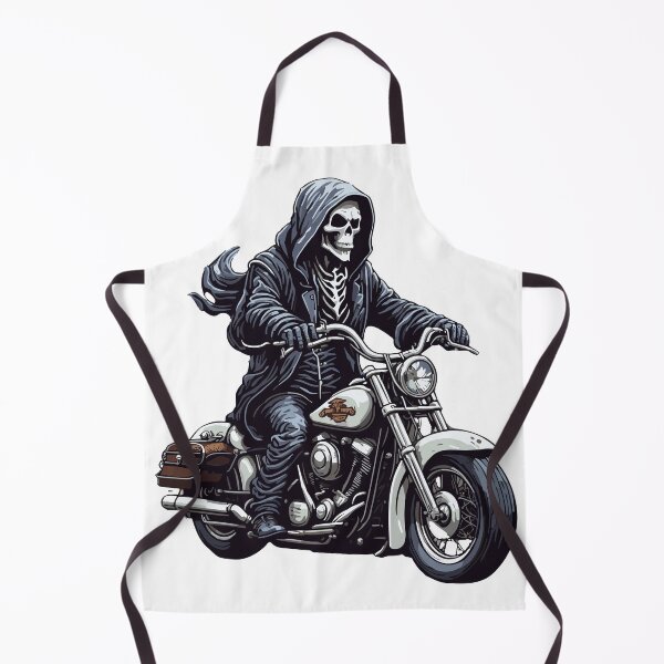 Item preview, GRIM REAPER Riding a Vintage Retro Classic Motor Bike | Halloween Spooky Skeleton designed and sold by Sobari.