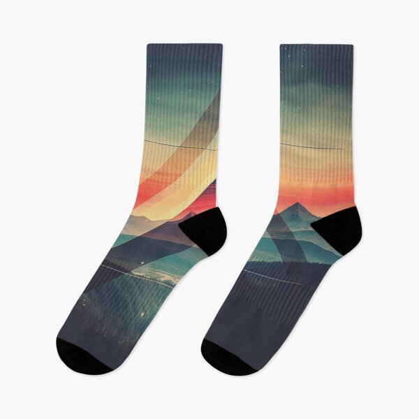 Item preview, Mountainscape Sunset Geometry Tapestry designed and sold by schamsyy.
