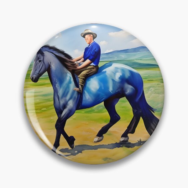Item preview, Caballo gitano azul con su jinete designed and sold by Paw's Arts.