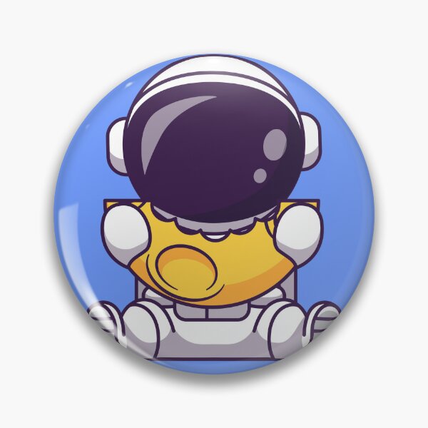Item preview, Lunar Feast - Cute Astronaut Eating Moon Cartoon Vector Icon designed and sold by hjian8219.