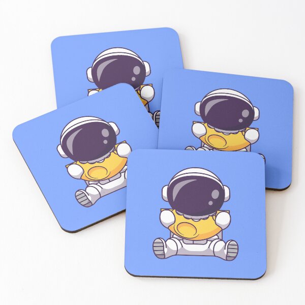 Item preview, Lunar Feast - Cute Astronaut Eating Moon Cartoon Vector Icon designed and sold by hjian8219.
