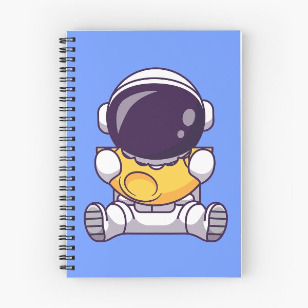 Item preview, Lunar Feast - Cute Astronaut Eating Moon Cartoon Vector Icon designed and sold by hjian8219.