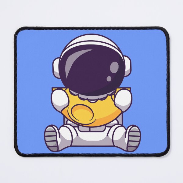 Item preview, Lunar Feast - Cute Astronaut Eating Moon Cartoon Vector Icon designed and sold by hjian8219.