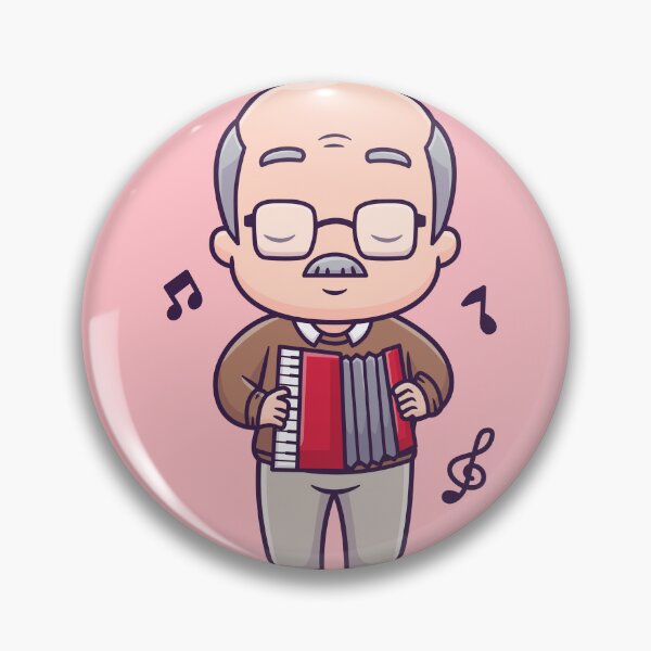 Item preview, Grandpa's Melody - Cute Grandfather Playing Accordion Cartoon Vector Icon designed and sold by hjian8219.