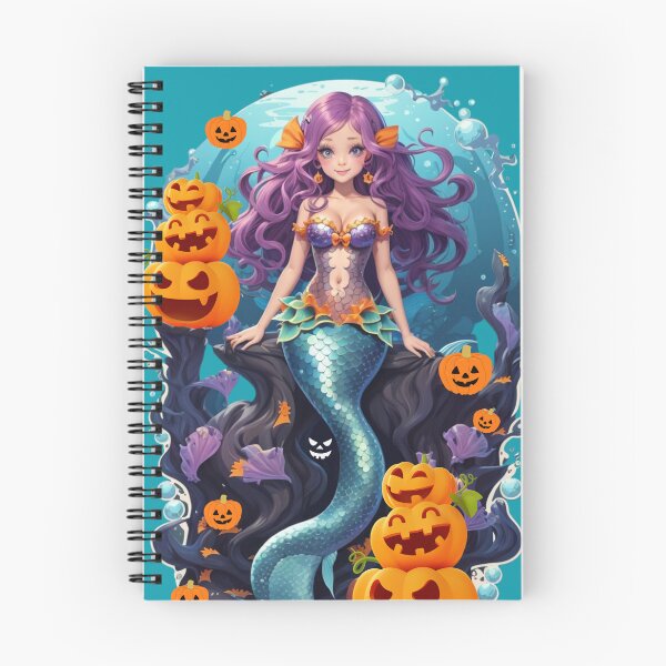 Item preview, Purple Haired Mermaid and Pumpkin Friends  designed and sold by SirenasWorld.