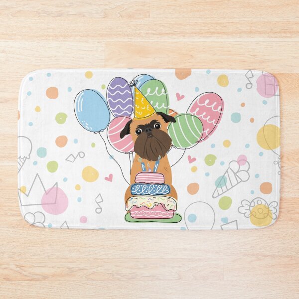 Item preview, Belge Brussels Griffon Dog Birthday Party  designed and sold by Lulupainting.