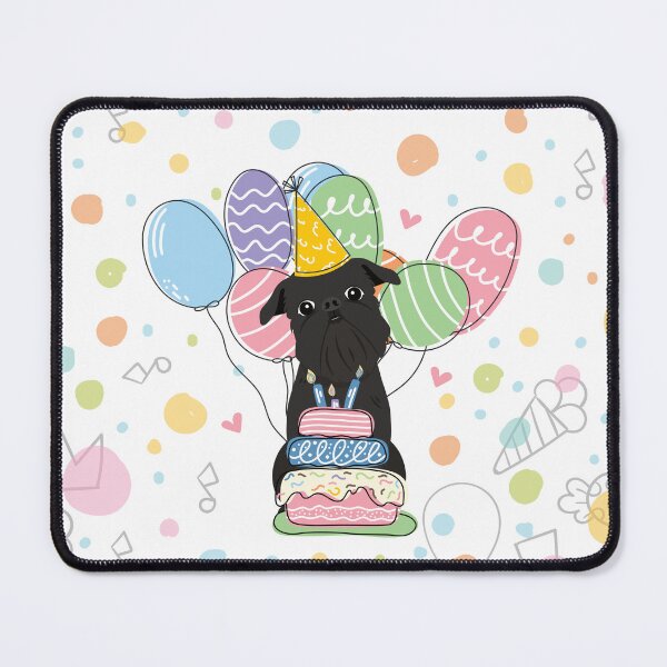 Item preview, Black Brussels Griffon Dog Birthday Party  designed and sold by Lulupainting.