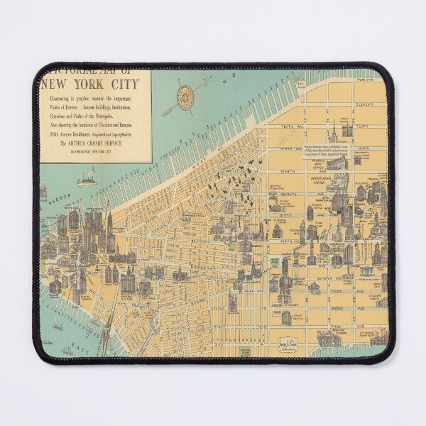 Item preview, Vintage Map of New York City (1926) designed and sold by BravuraMedia.