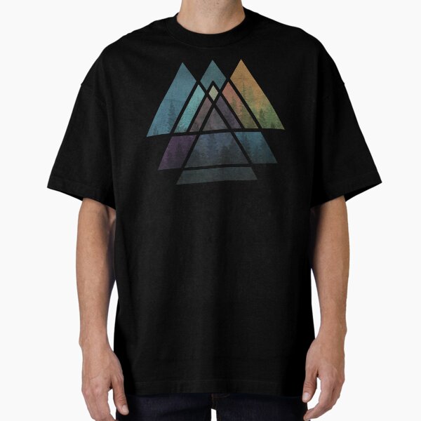 Item preview, Sacred Geometric Triangles - Colorful Grunge Misty Forest designed and sold by maryedenoa.