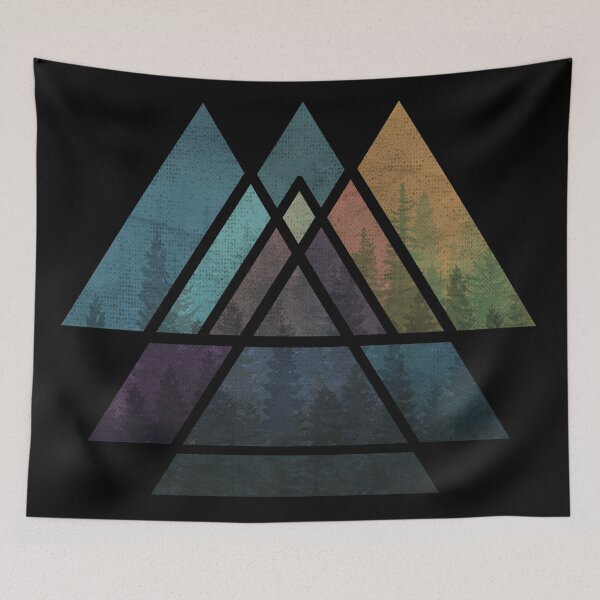 Item preview, Sacred Geometric Triangles - Colorful Grunge Misty Forest designed and sold by maryedenoa.