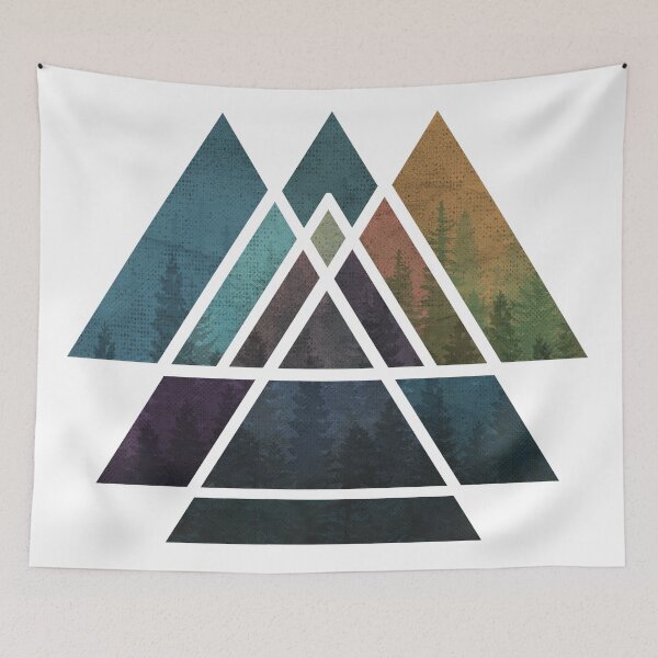 Item preview, Sacred Geometric Triangles - Colorful Grunge Misty Forest designed and sold by maryedenoa.