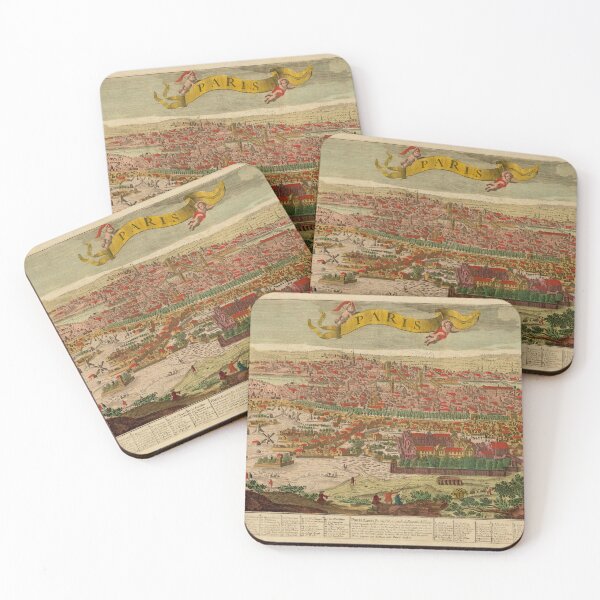 Item preview, Vintage Map of Paris France (1700) designed and sold by BravuraMedia.