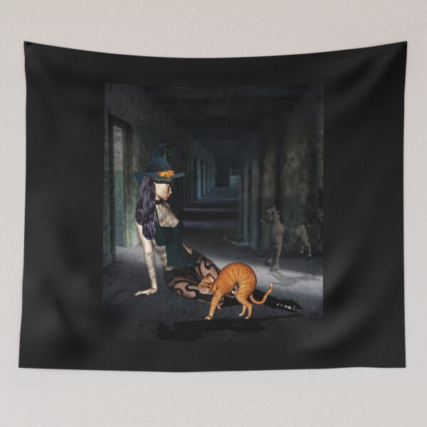 Item preview, Young Witch and Her Orange Cat designed and sold by Patricia Brown.