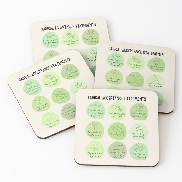 Item preview, Radical acceptance statements designed and sold by ThoughtJumble.