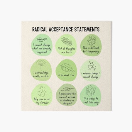 "Radical acceptance statements" Art Board Print for Sale by ...