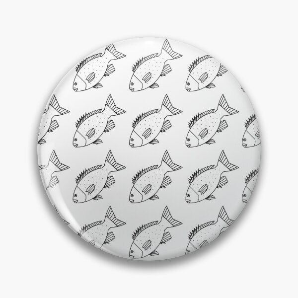 Item preview, Kawaii Bluefish in Black and White designed and sold by fruttidimare.