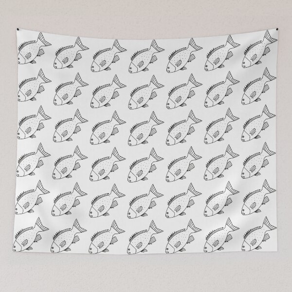 Item preview, Kawaii Bluefish in Black and White designed and sold by fruttidimare.