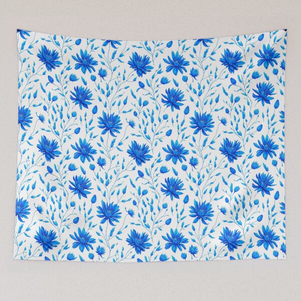 Item preview, Blue floral seamless pattern designed and sold by Jayjaynaenae.